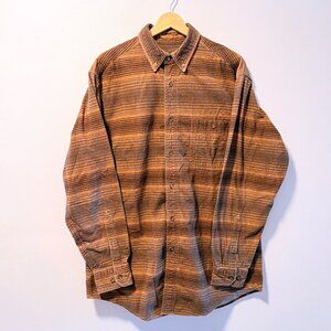 Woolrich Brown Striped Flannel Shirt - Men’s Large